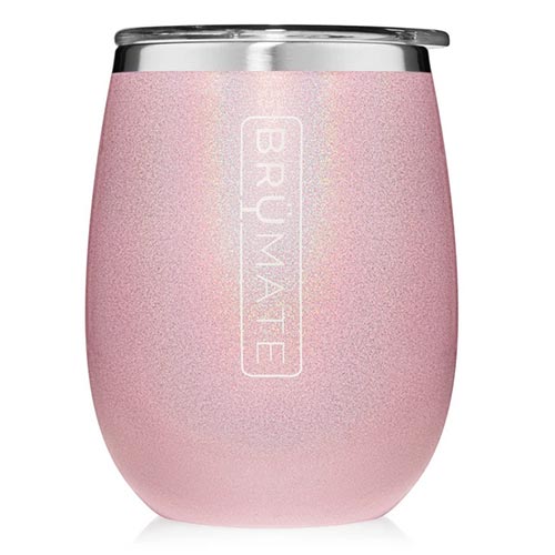 BruMate 14 oz Uncork'd Wine Tumbler in Glitter Rainbow